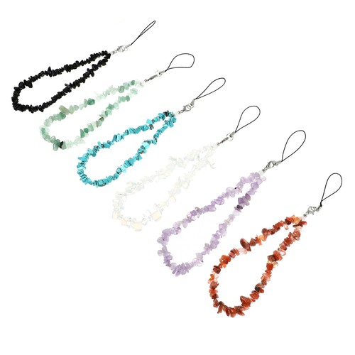6Pcs Crystal Beaded Phone Lanyards Phone Hanging Charms Anti- Lost Camera Chains - Afbeelding 2 van 10