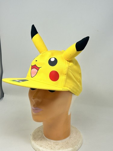 Pokemon Pikachu 3D Face Hat With Ears Baseball Cap Yellow New Sticker Still On I - Picture 4 of 20