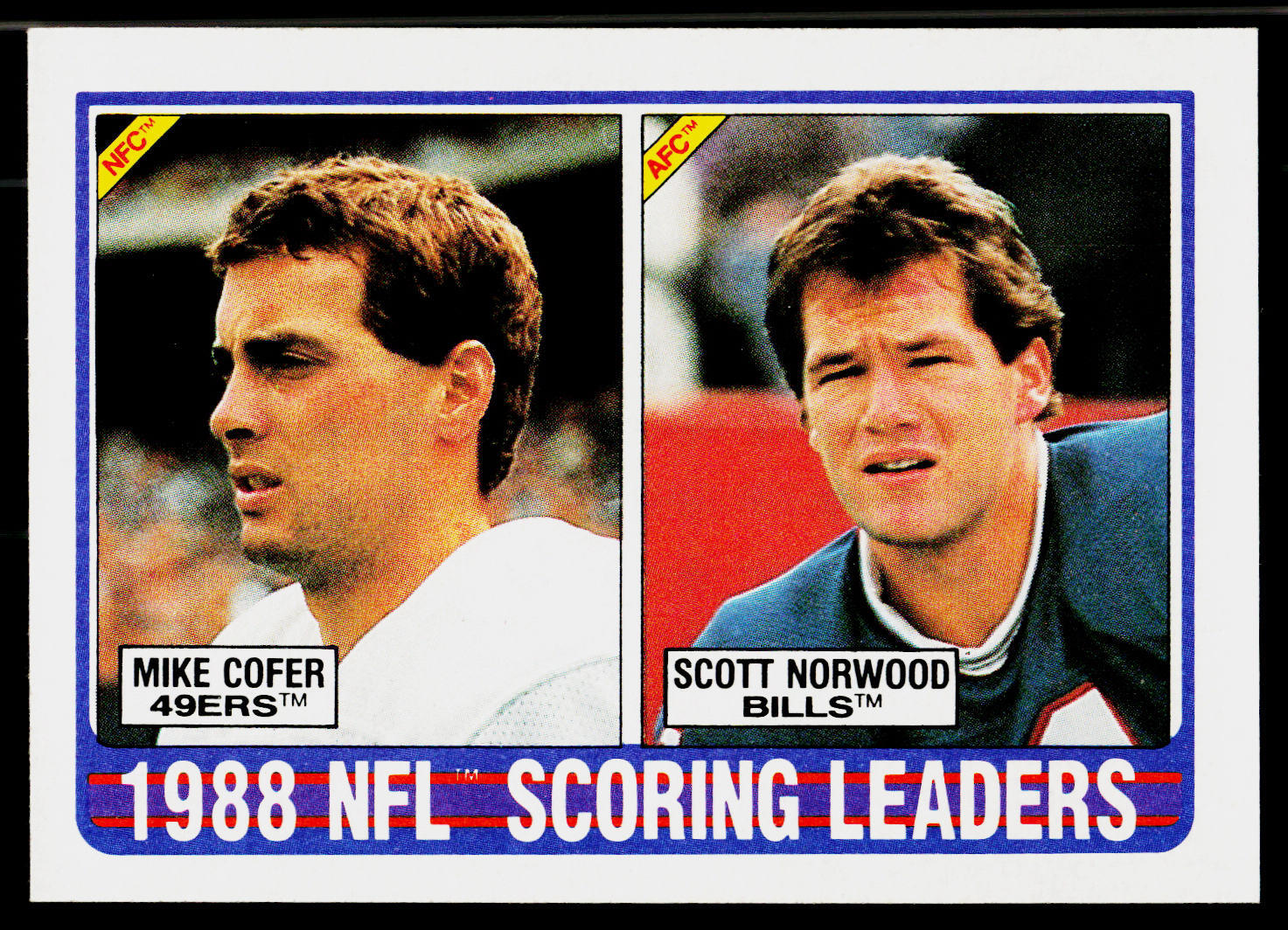 1988 NFL Scoring Leaders (Mike Cofer / Scott Norwood) LL, 1989 Topps, #220, ,