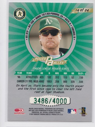 Mark McGwire Insert Parallel Numbered RARE - Choose From List - 20 Dollar BIN - Picture 25 of 39