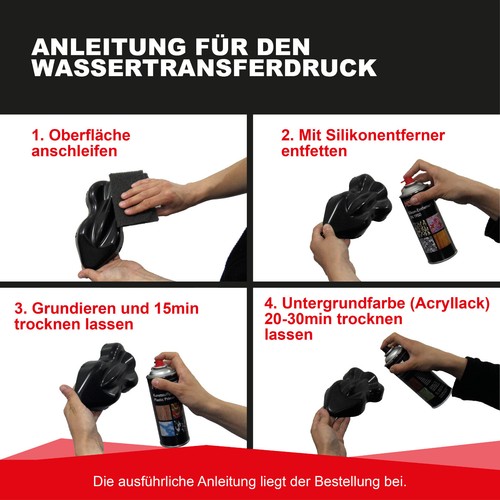 Wassertransferdruck Starterset klein WTD Film Folie 4 m x 50 cm Carbon CD 34-8 - Picture 10 of 12