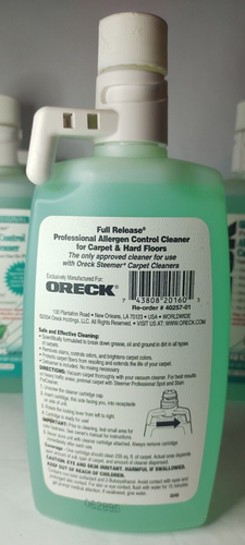 Oreck Professional Full Release Allergen Control Carpet Cleaner 16oz Steemer NEW - Picture 2 of 3