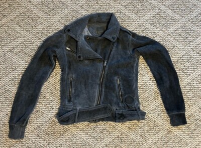 Converse All Star Jacket Women's Extra Small XS Dark Gray Zip Cloth Moto Bike