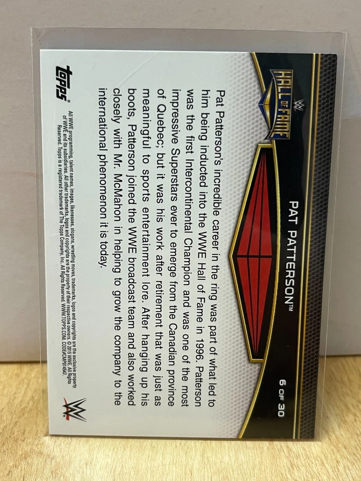2015 Topps WWE Road to Wrestlemania Pat Patterson Hall of Fame 6 - Image 2 of 2