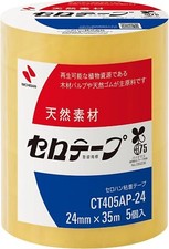 Nichiban Cellophane Tape, Large Roll, 5-Pack 24mm 35m CT405AP-24 - Japan