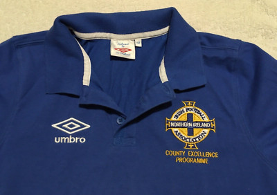 Polo Shirt -Rare- Northern Ireland County Antrim Excellence Program Blue XLBoys