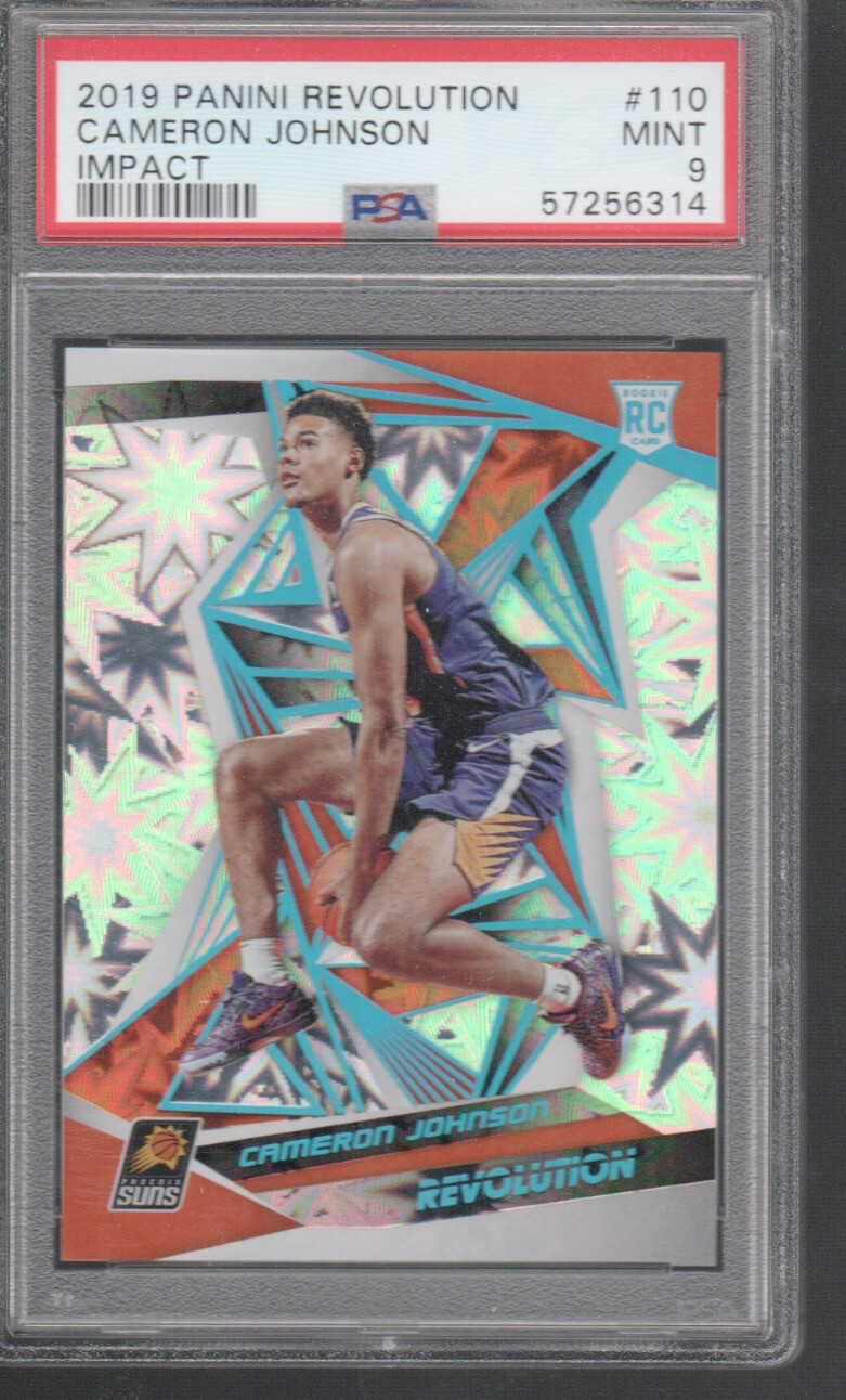 CAMERON JOHNSON 2019-20 PANINI REVOLUTION IMPACT ROOKIE CARD #110  /149  PSA 9