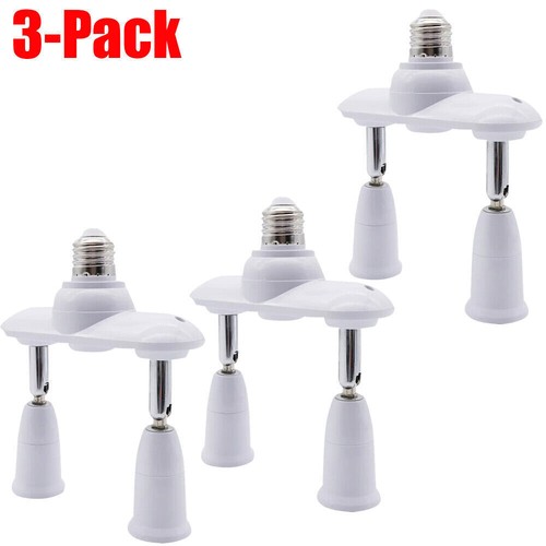 2 in 1 360°E26/E27 Lamp Socket Splitter Adapter Standard Base LED Bulb Converter - Picture 15 of 15
