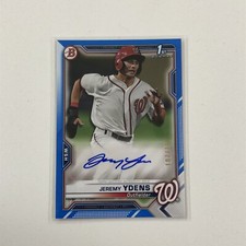JEREMY YDENS 2021 Bowman 1st Blue PAPER AUTO #/150 Nationals