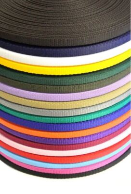 13 mm Polypropylen Gurtband H/D in 18 Farben Riemen Handwerk Hundescheinen 1m-50m
