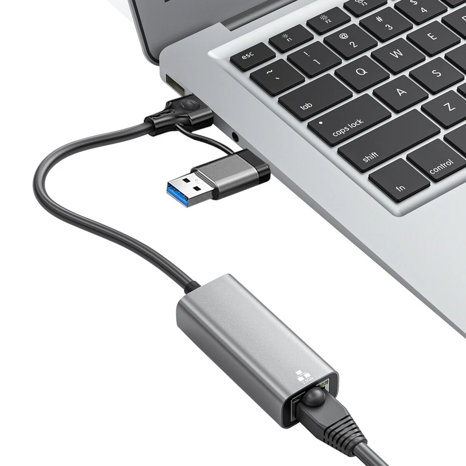 USB C to Ethernet Adapter Type-C 3.0 to RJ45 Network LAN Gigabit 2.5G 2500Mbps - Image 2 of 4