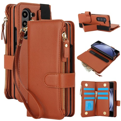 For Samsung Galaxy Z Fold 7 6 5 4 3 Zipper Wallet Case Leather back Flip Cover - 第 17/28 張圖片