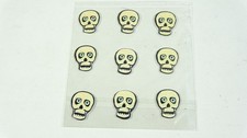 9 Halloween Tan Glitter Skull Embellishment Scrapbook Card Stickers