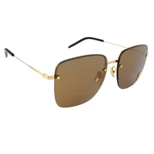 Saint Laurent Mirrored Brown Square Ladies Sunglasses SL 312 M 006 58
