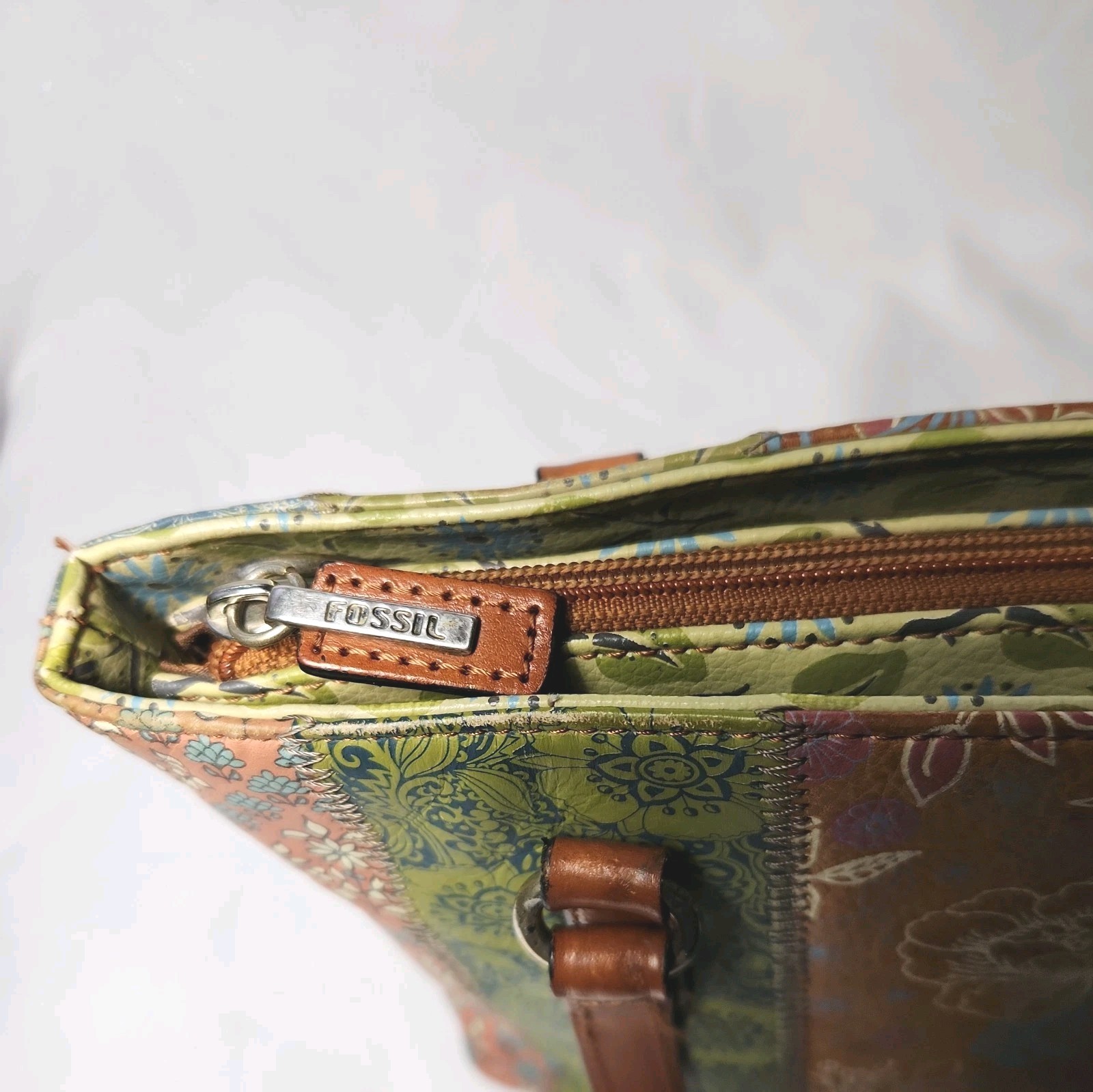 FOSSIL Multicolor Patchwork Leather Shoulder Bag … - image 7