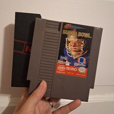 TECMO SUPER BOWL NES GAME CARTRIDGE W/ DUST COVER UNTESTED NFL