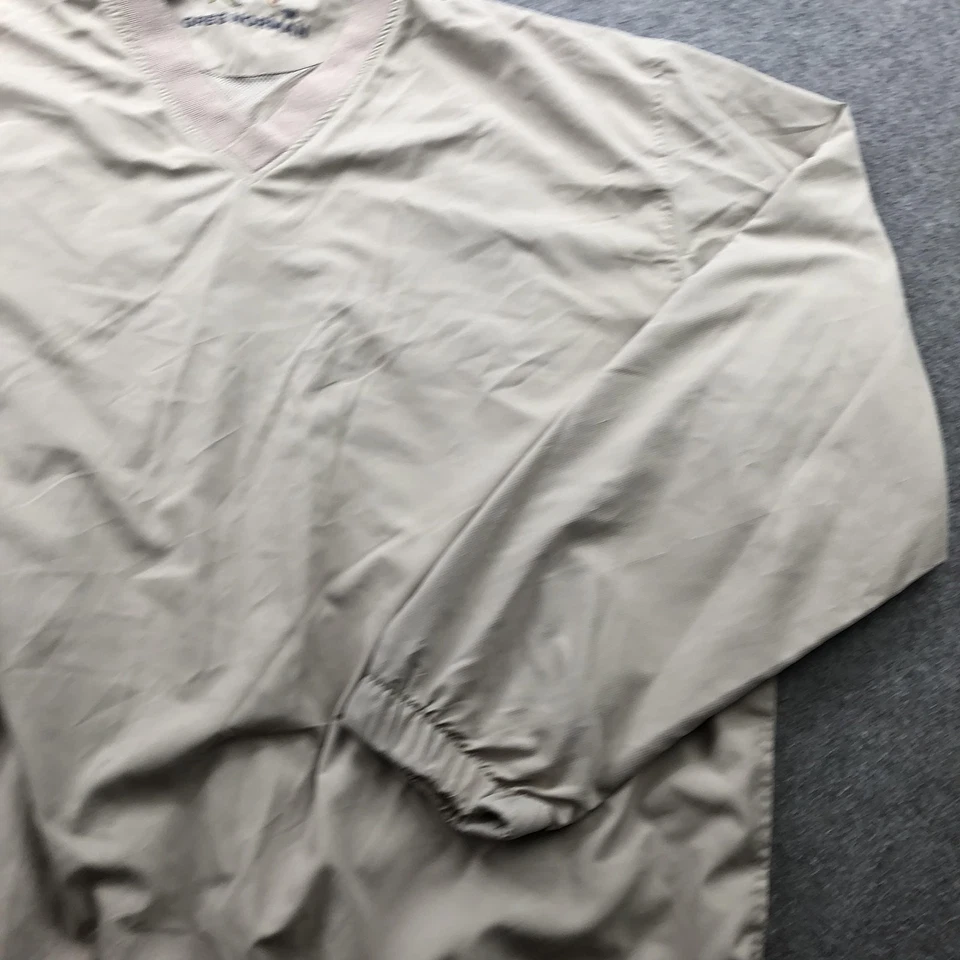 Chaqueta Pullover Greg Norman Para Hombres Grande Tostada Cuello en V Rompevientos Golf Logo de Tiburón Foto 3 de 4