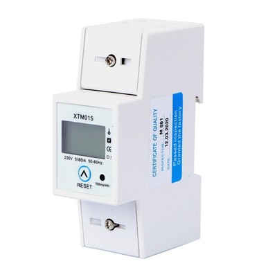  220 / 230V 5 (80) A Digital LCD-Anzeige DIN-Schiene AC-Leistungsmesser