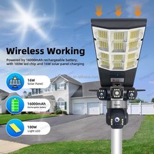 400W  Street Solar Tri Lens Camera 6K storage,TF Card Storage Available