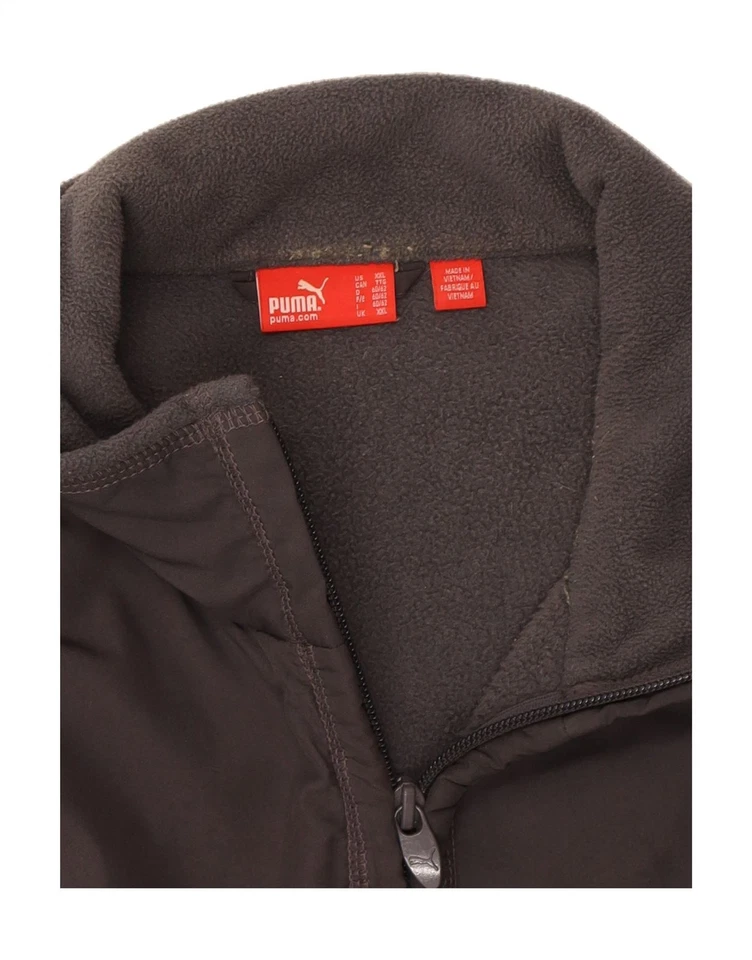 PUMA Mens Fleece Jacket UK 42 2XL Grey Polyester DW62 - Image 3 of 3