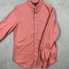 Banana Republic Shirt Button Down Mens Large Red Soft Wash Tailored Slim Fit