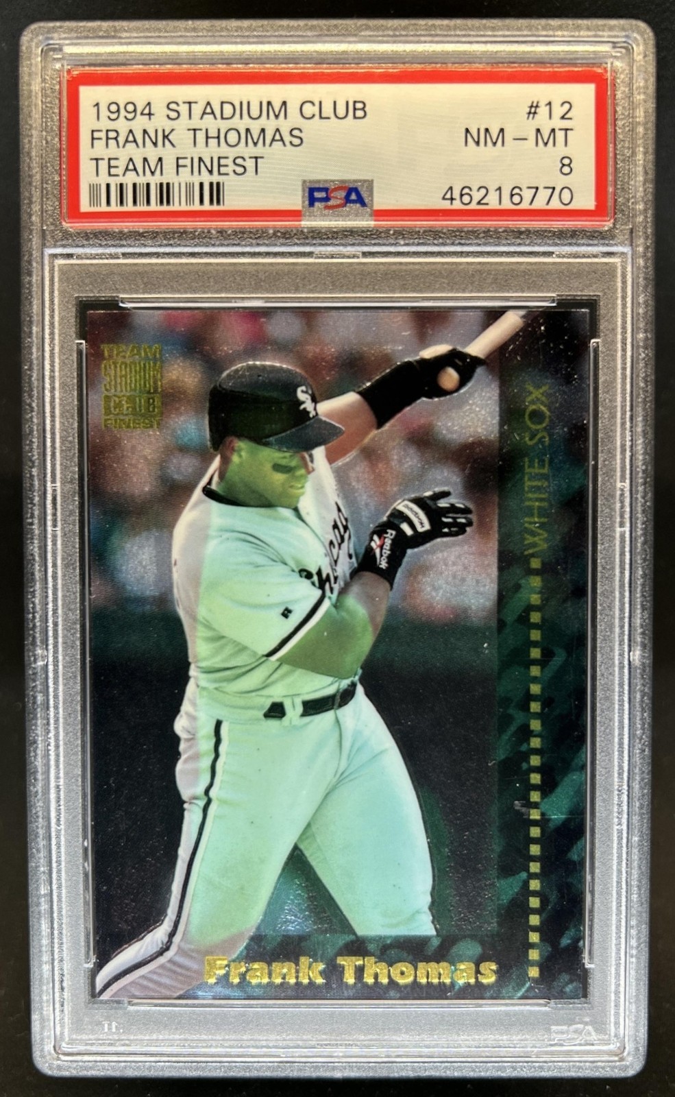 1994 Topps Stadium Club Team Frank Thomas Finest #12 White Sox PSA 8 view 1
