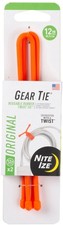 Nite Ize 2-Pack Gear Tie Reusable Rubber Twist Tie, 12" - Bright Orange