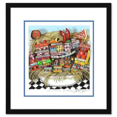 Charles Fazzino Un Piatto Di Pasta 3D HAND SIGNED Little Italy New York Food Art