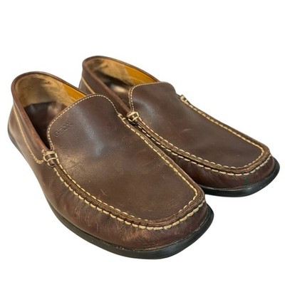 GEOX Men's Respira Driving loafers, Coffee Brown, Size 44 (10.5), EUC