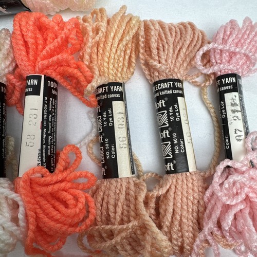 18 + Lg White Skein Lot Needloft Plastic Canvas Nylon Yarn Black Brown Pink Blue - Picture 4 of 8