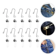 12 Pcs Jeans Hooks Zipper Anti-theft Stops Clips Antitheft Purse Lock