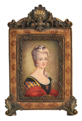 Miniature Portrait of Elegant 18th C. Woman by Italian Artist HiL - ORIGINAL