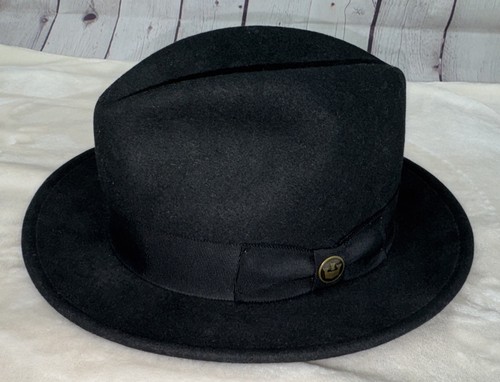 GOORIN BROS Black Fedora 100% Wool Dean the Butcher