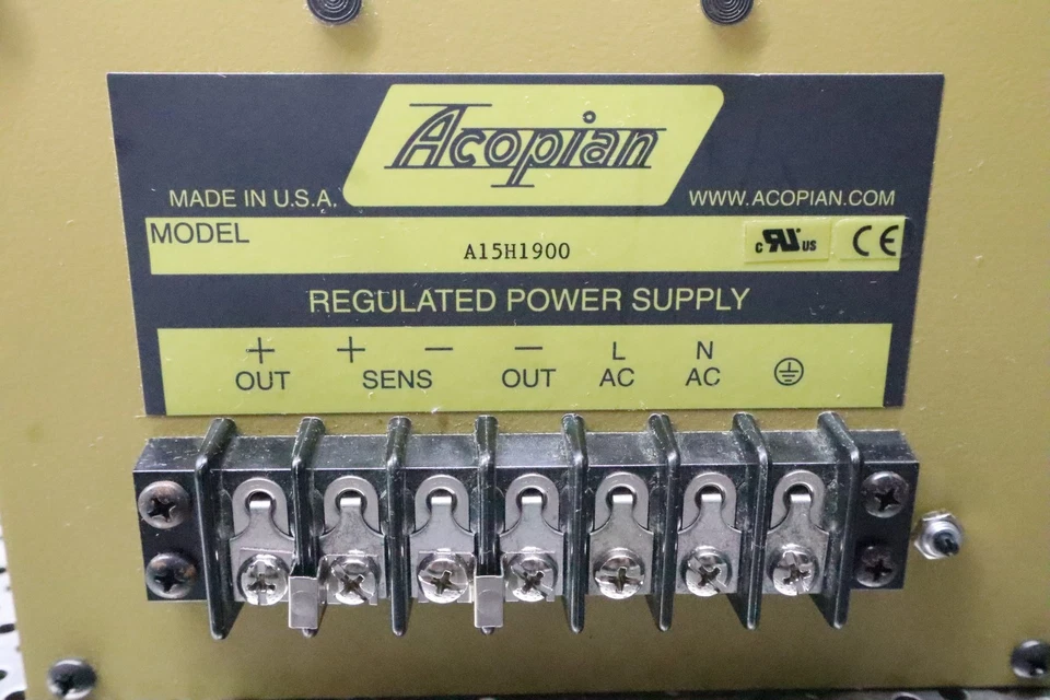 ACOPIAN A15H1900 Regulated Power Supply Used With Warranty See All Pictures - Изображение 3 из 4