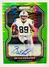 2020 Panini Prizm Bryan Edwards AUTO RC GREEN Pulsar Prizm Raiders Rookie!