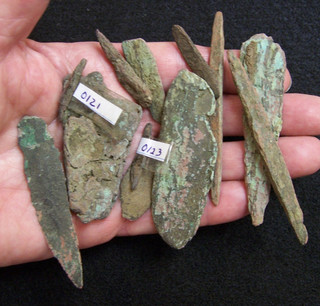 12 AUTHENTIC OLD COPPER CULTURE ARTIFACTS FROM LANGLADE COUNTY WISCONSIN