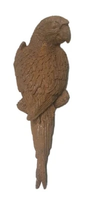PERROQUET EN FONTE PATINE ROUILLE DECO MAISON ET JARDIN 29 CM - Photo 1/2
