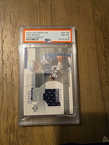 2004 Upper Deck Finite HG - Finite Fabrics Tom Brady Psa 8 Game Worn