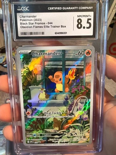 CGC 8.5 Nm/mint+ Charmander 044 Sv: Scarlet & Violet Promo Cards Holo obsidian