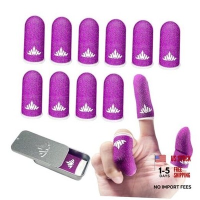 10 Pcs Silver Fiber Game Finger Sleeves Thumb 10Pcs Rose Red +Storage Box