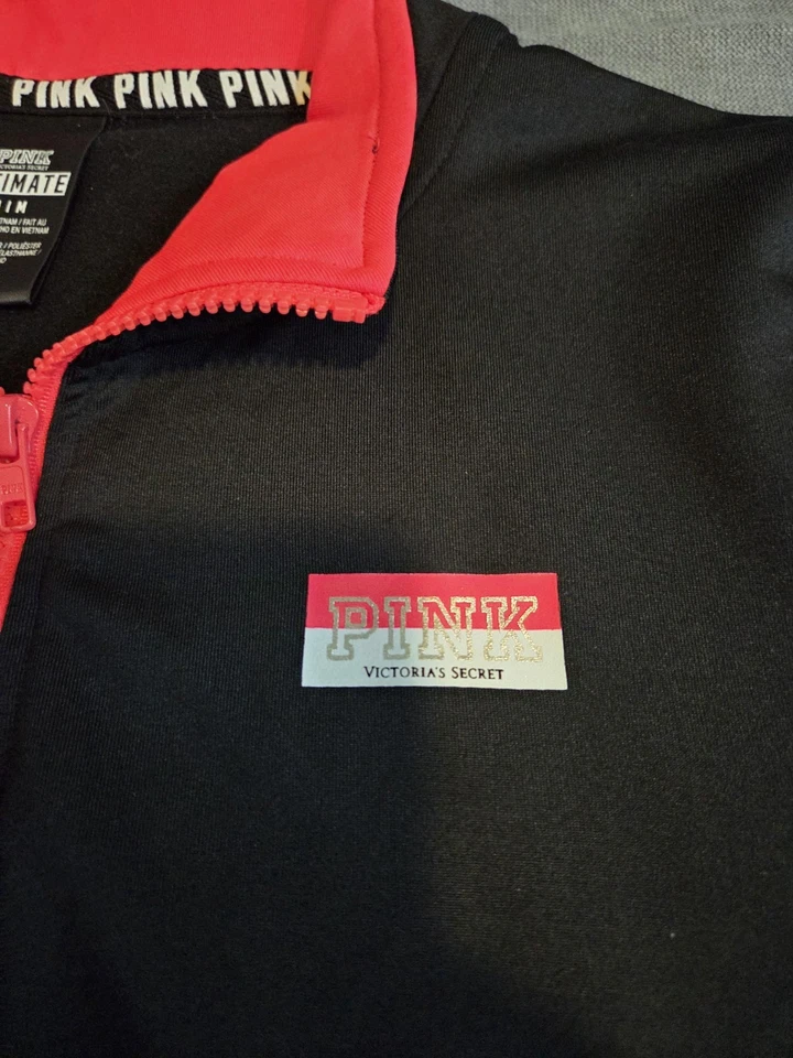 Пуловер Victoria's Secret снятый с производства РОЗОВЫЙ Ultimate 1/2 на молнии размер M - Изображение 3 из 4