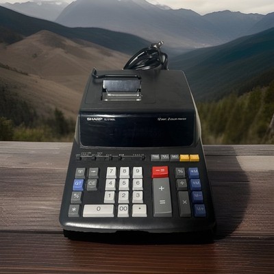 Sharp EL-2196BL Two-Color Printing Large Display Desktop Office Calculator-Works