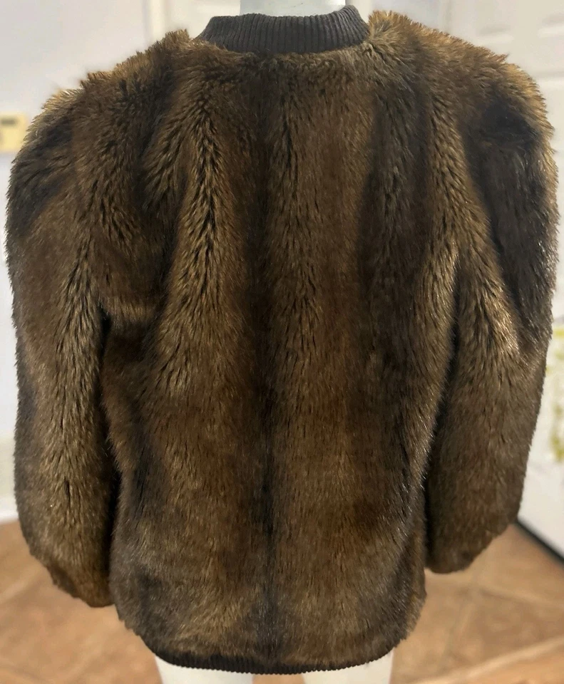 Abrigo De Colección Lilli Ann Marrón Imitación Piel Chaqueta Mediana/Grande Bohemia Chic Rock Lujo Foto 3 de 4