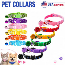 Adjustable Reflective Cat Collar with Bell Nylon Safety Collar for Kitten Puppy