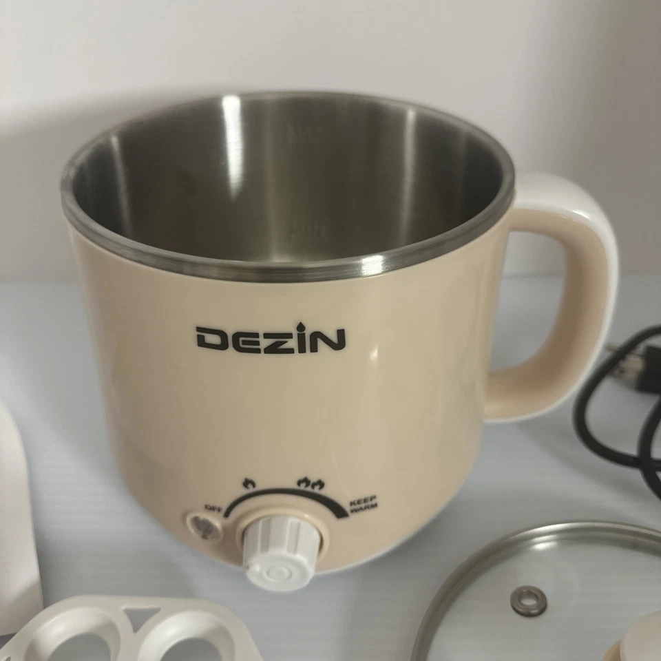 Dezin Electric Pot, 1.6L Ramen Cooker Stainless Steel - Beige - Image 2 of 4