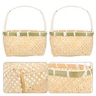 2Pcs Small Bamboo Basket Children Fruits Picking Basket Flower Basket Handheld B
