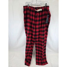 Ashford  Brooks Mens Buffalo Plaid Pajama Pants Red Black Flannel XL New