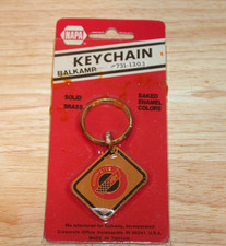 NAPA Balkamp Keychain CORVETTE Rectangle Solid Brass 731-1303 VTG NEW