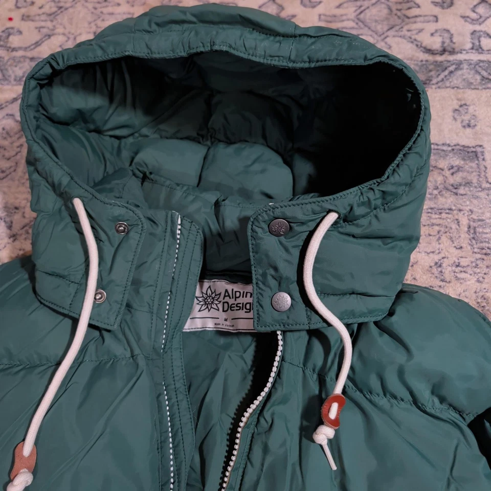 Alpine Design Thermolite Down Puffer Jacket Men M Forest Shadow Vintage NWT - Image 3 of 4