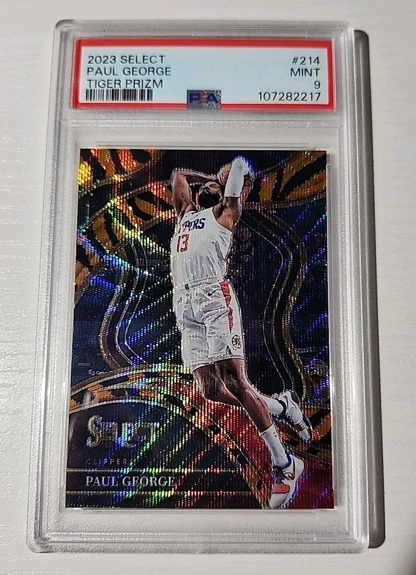 2023-24 Panini Select - Courtside Paul George #214 Tiger Stripes Prizm